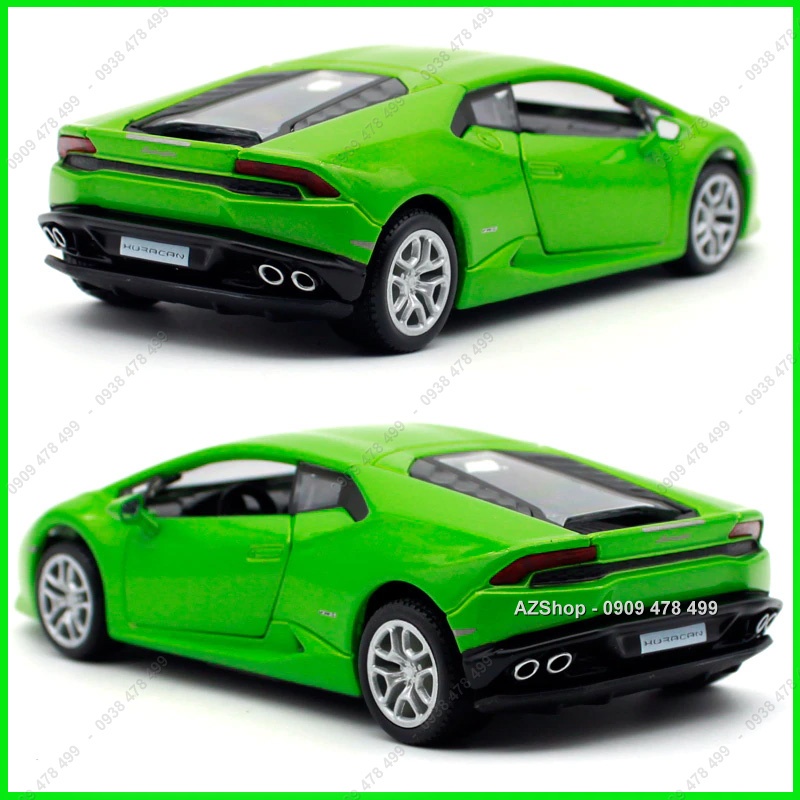 Xe Mô Hình Kim Loại Lambo Huracan Tỉ Lệ 1:32 - Bburago - Hộp Mica - Xanh - 9751.1