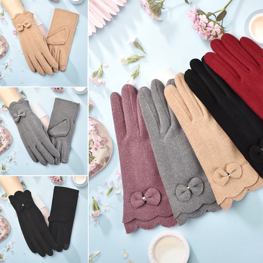 Găng Tay Lái Xe Mô Tô Ấm Áp Xinh Xắn Cho Nữ