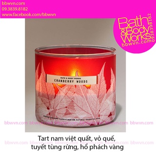 Nến thơm Bath and Body Work Cranberry Woods 3 bấc