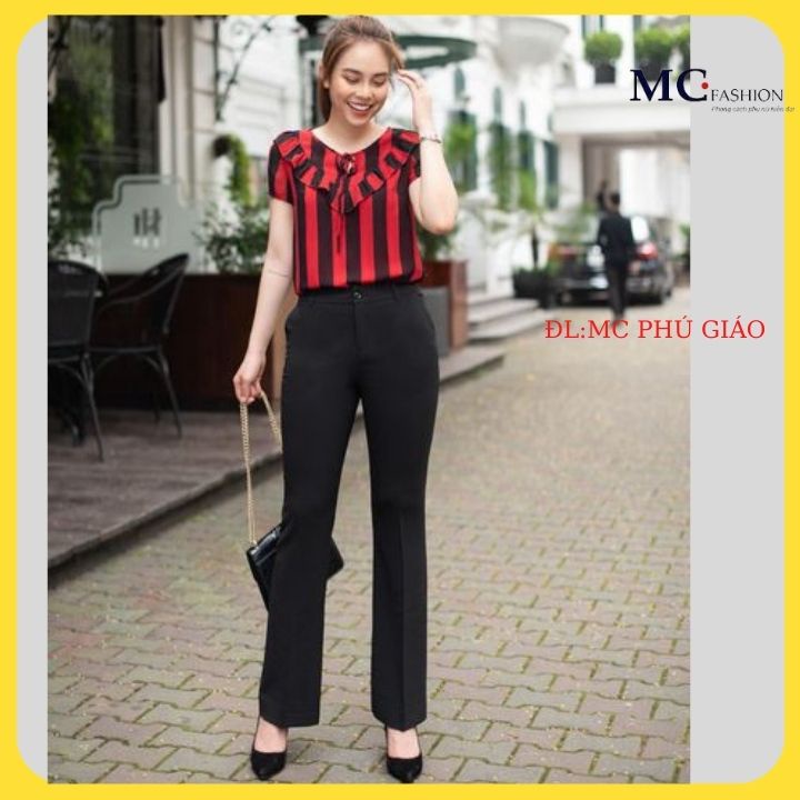 Quần Ống Loe Công Sở nữ MC Fashion Việt Nam Mềm Mịn Tôn Dáng Q0405 Lưng Quần 3cm