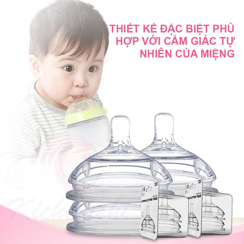 Núm Ti Comotomo- Kichilachi Cao Cấp Siêu Mềm Mô Phỏng Bầu Ngực Mẹ Cho Bé Cảm Giác Bú Tự Nhiên