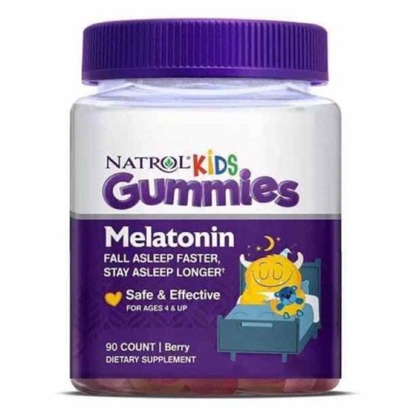 Natrol Gummies Melatonin Kid 90v Kẹo dẻo hỗ trợ ngủ ngon cho bé