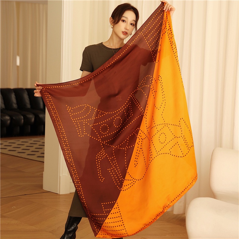 Khăn Choàng Vuông 110x110cm (43inch) Bằng Lụa Thủ Công Cho Nữ WJ1014-124