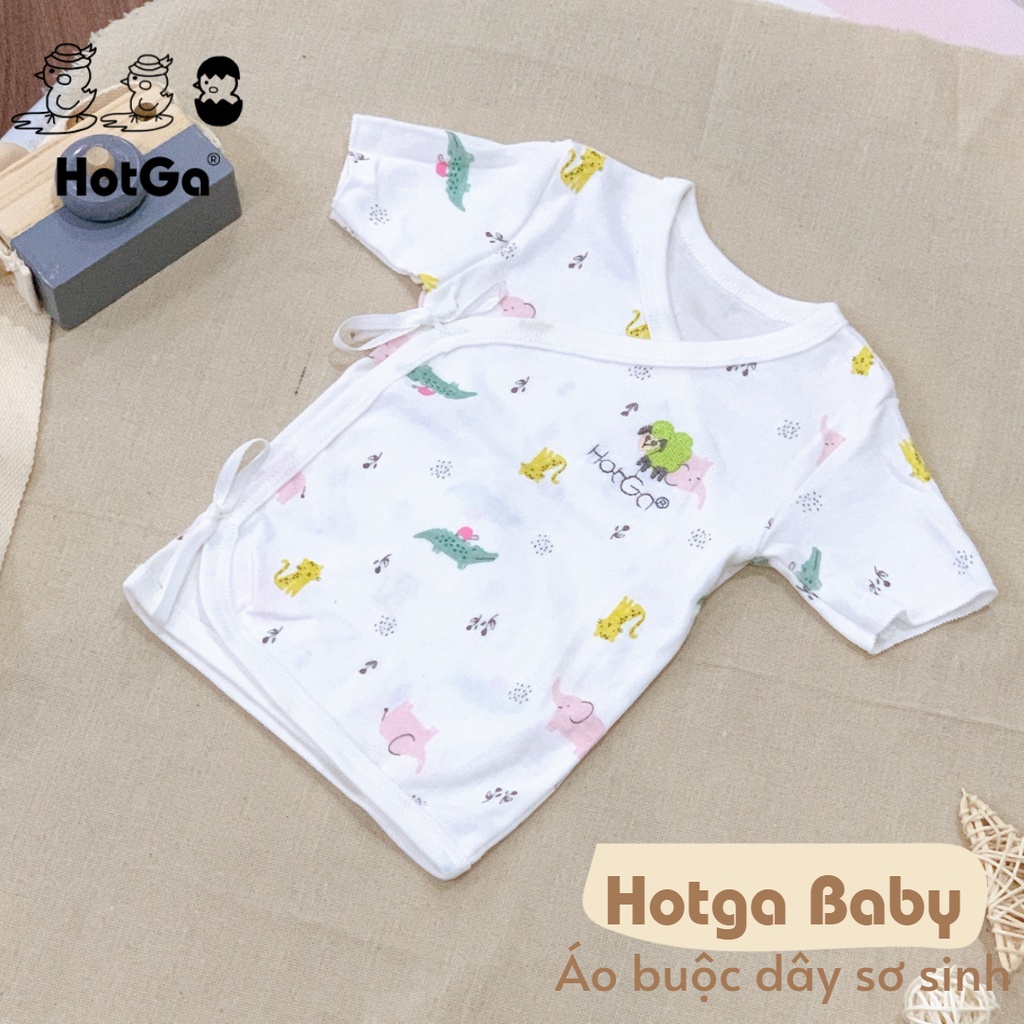 Áo sơ sinh Hotga, áo buộc dây cho bé sơ sinh FREESIZE (từ sơ sinh đến 6kg), được chọn mẫu