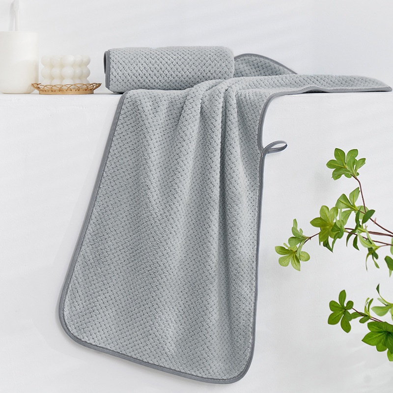 Khăn lau mặt lông mềm siêu thấm nước , khăn tắm size 35x75 cm có quai treo tường tiện lợi - Elliver