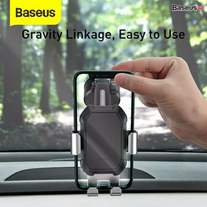 Bộ giá treo điện thoại dùng gắn kính hoặc táp lô trên xe hơi Baseus Simplism Gravity (Car Mount/ Holder with Suction Bas