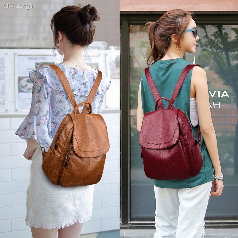 Bé Gái Boutique Túi Hevon Kangaroo Da Thật Ba Lô Nữ 2021 Ba Lô Thời Trang Lớp Đầu Tiên Da Bò Da Mềm Túi Du Lịch Dung Tích Lớn