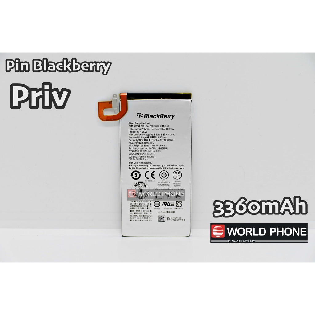 Pin zin Blackberry BB Priv, pin thay thế, Pin BB PRIV zin chính hãng