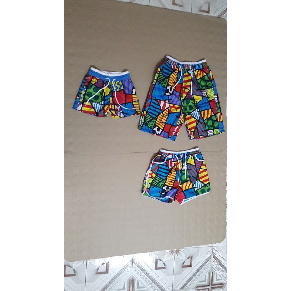 Combo 3 quần đi biển mẫu mảnh ghép bố mẹ và con