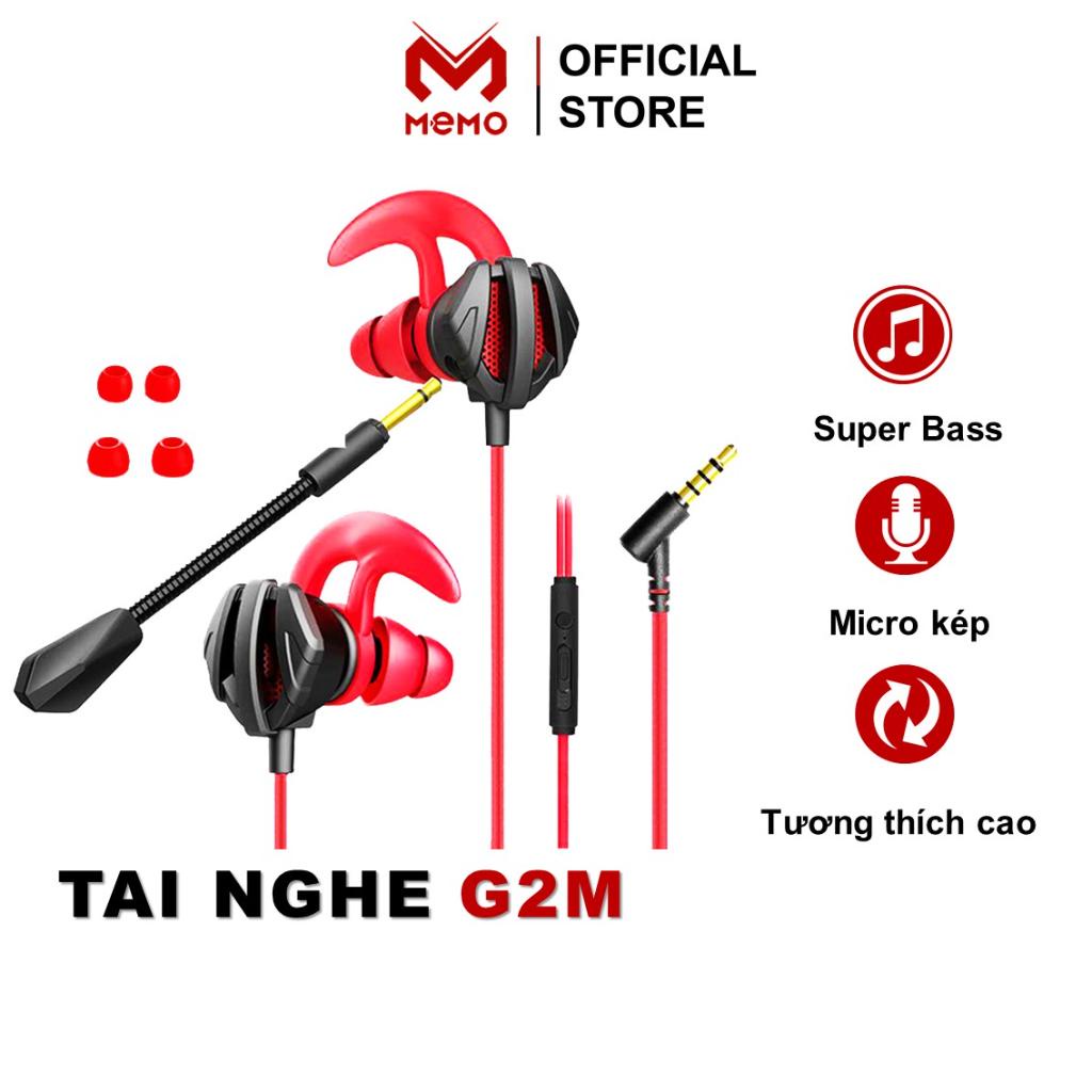 Tai nghe gaming có mic MEMO G2M cho điện thoại chơi game mobile Pubg FF Liên quân Tốc chiến ROS - Hàng chính hãng