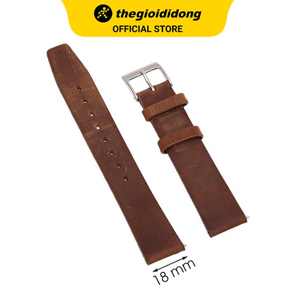 Dây da MVW cho đồng hồ 18 mm nâu bò L013-04-18