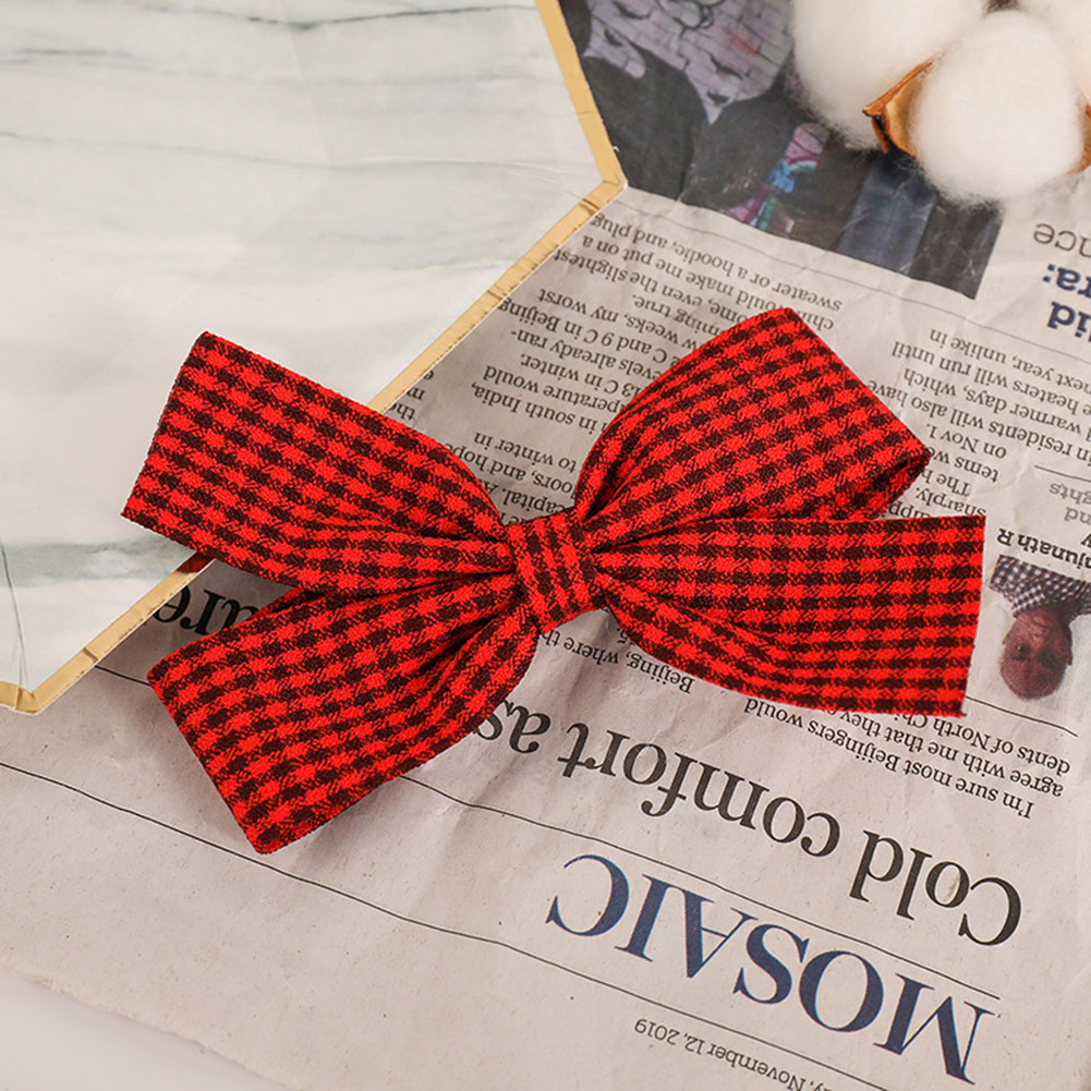 Kẹp Tóc Hình Nơ Họa Tiết Kẻ Sọc