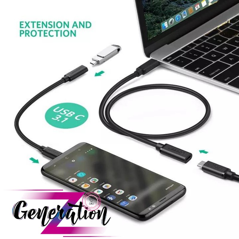 Cáp USB Type-C nối dài Ugreen 40574 dài 0.5M