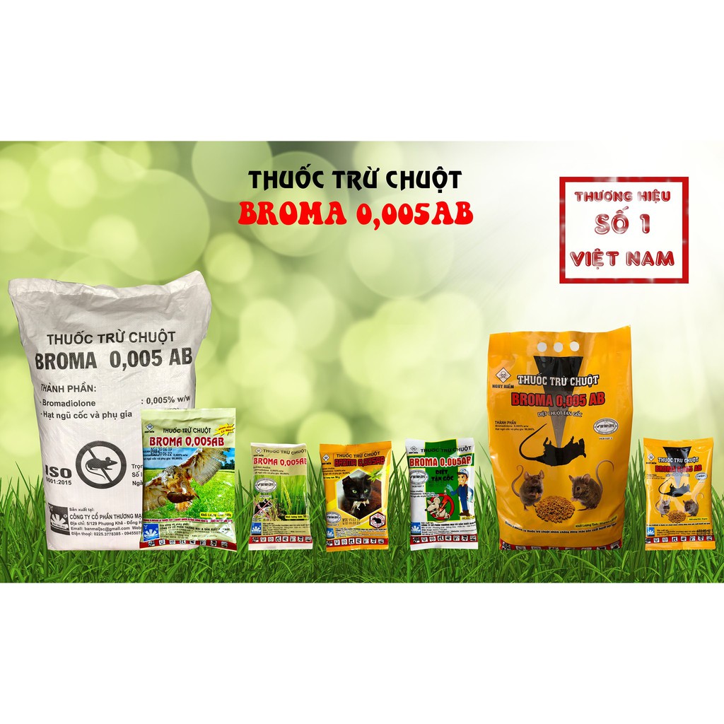 Thuốc Diệt Chuột Trộn Sẵn Thế Hệ Mới Broma 0,005 AB (Gói 50g) - Túi Vàng