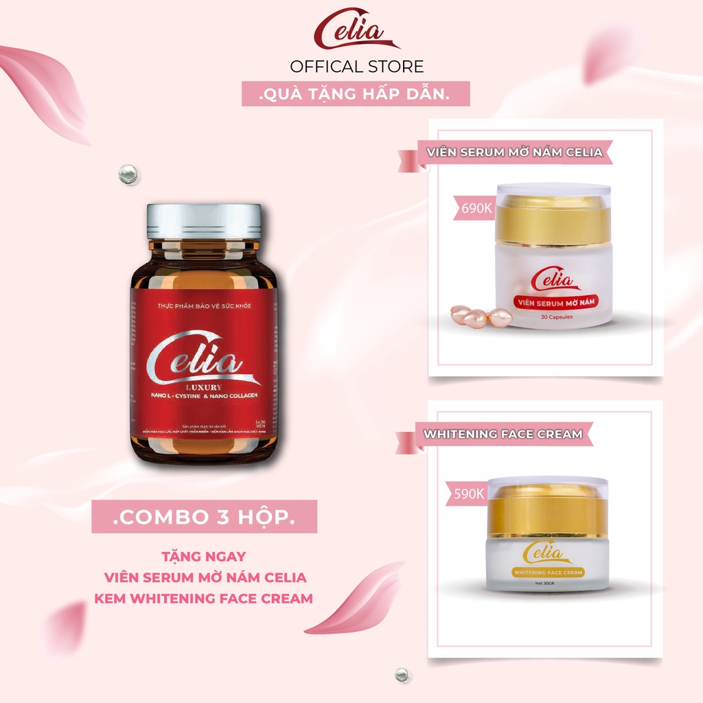 COMBO 3 Hộp Viên Uống Trắng Da Celia Luxury Nhận Quà Tặng Hấp Dẫn