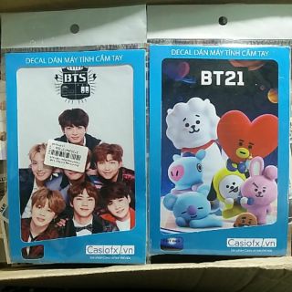 Decal dán máy tính cầm tay BTS BT21 tặng card/sticker