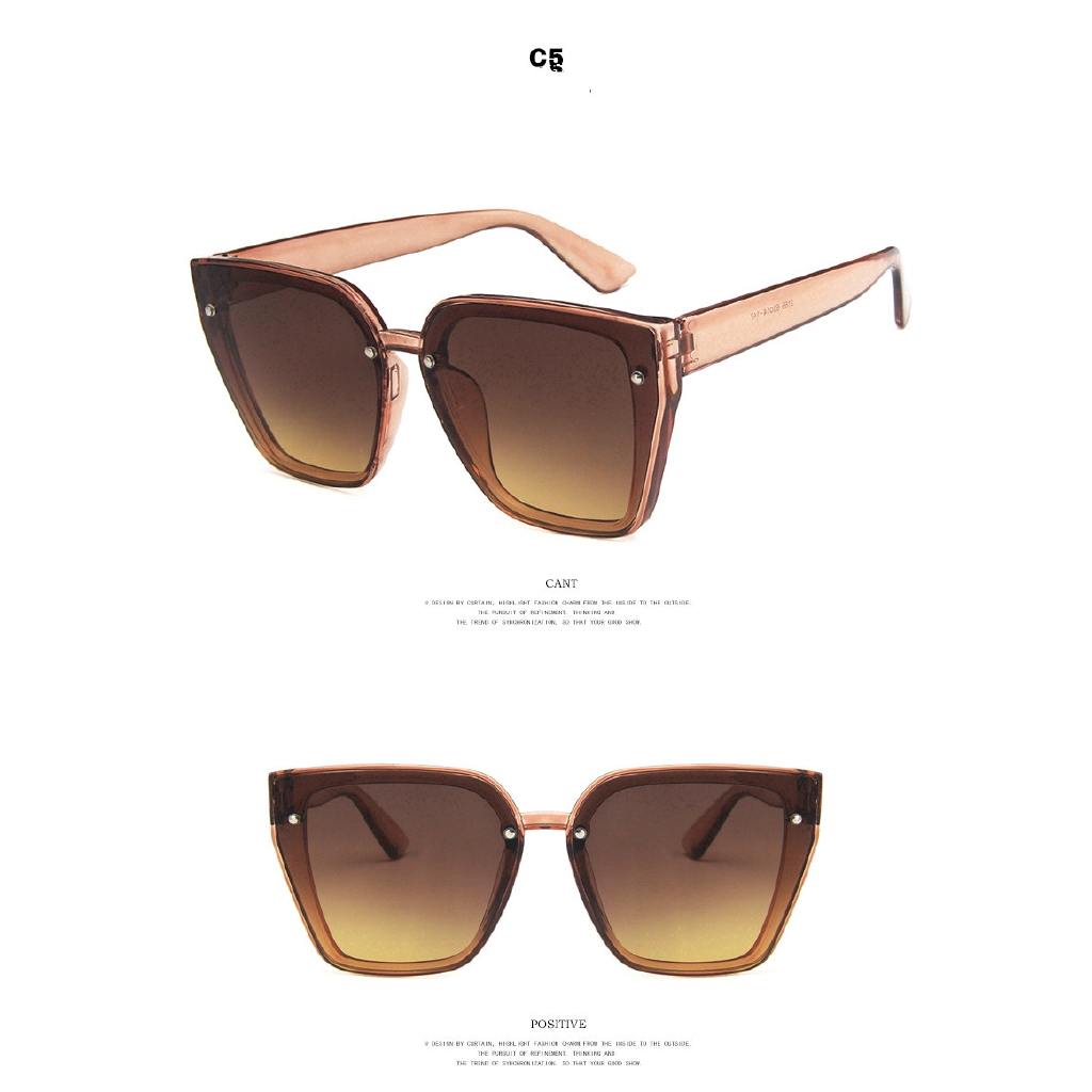 Kính mát  Thời trang mới đinh tán vuông đơn giản nam nữ hoang dã khung lớn