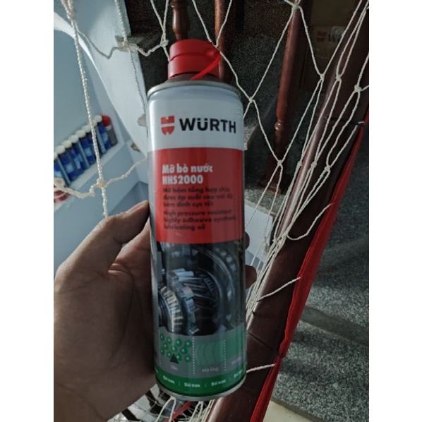 Mỡ bò nước dạng xịt bôi trơn chịu nhiệt Wurth HHS 2000 500ml