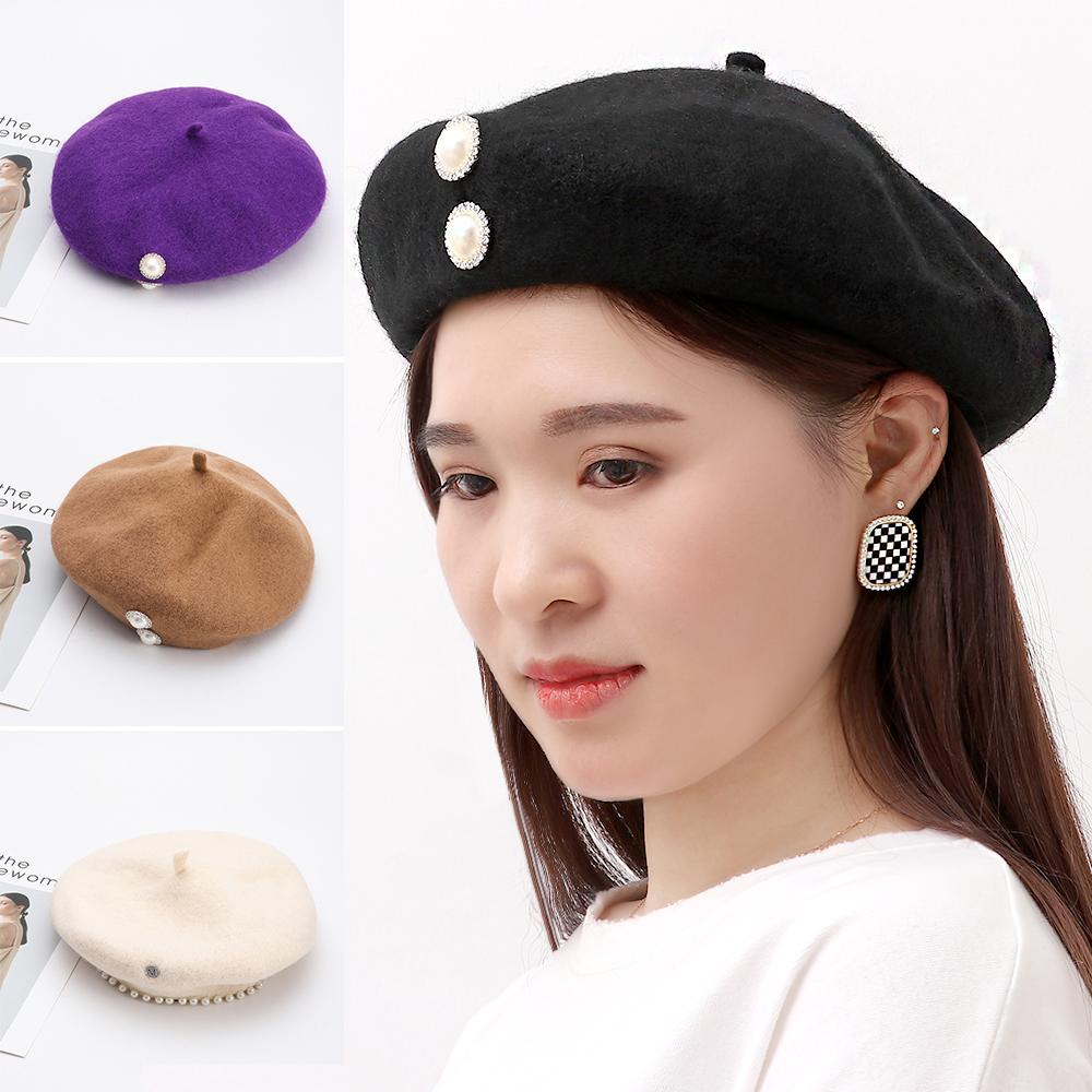 Mũ Beret Len Màu Sắc Nhã Nhặn Dành Cho Nữ