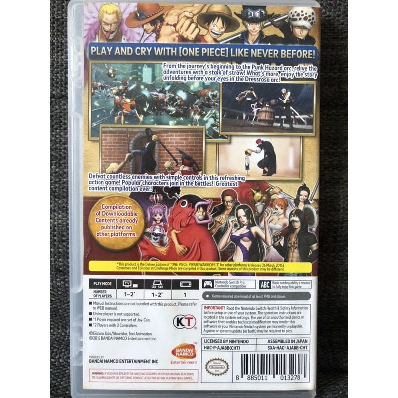 One Piece Pirate Warriors 3 Deluxe Edition trò chơi điện tử Nintendo Switch 2nd used còn mới nguyên hộp