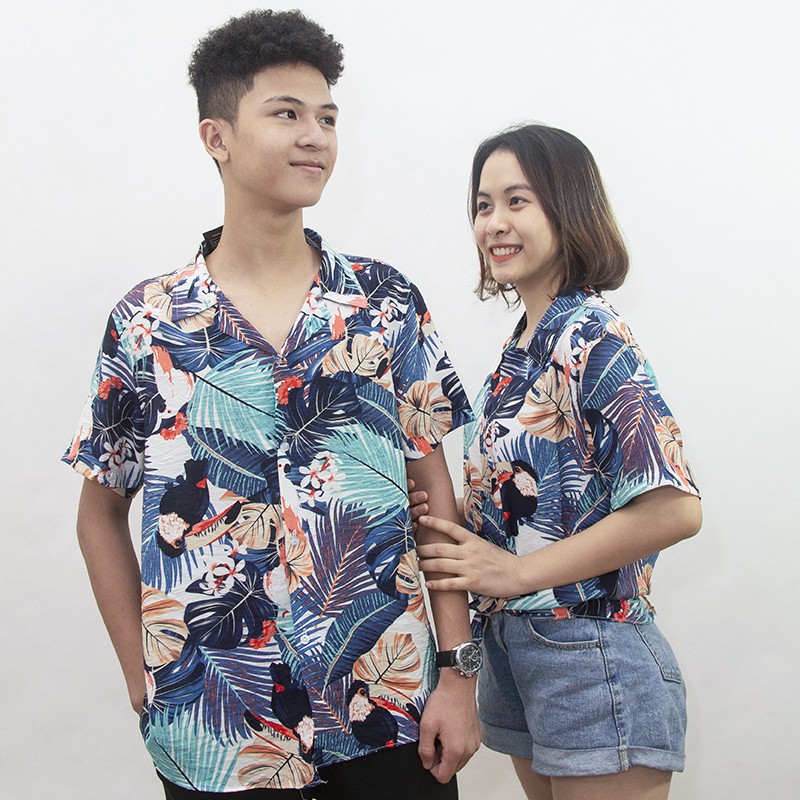 Áo Đũi Nam Nữ cổ bẻ sơ mi vải đũi thái đẹp FAVITI AD50 | BigBuy360 - bigbuy360.vn