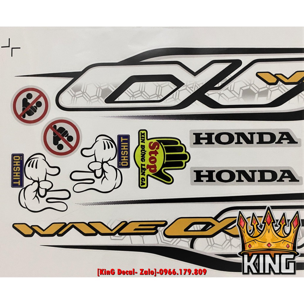 Tem Rời Wave 110cc Trắng Xám Ver 3 - Ảnh Thật