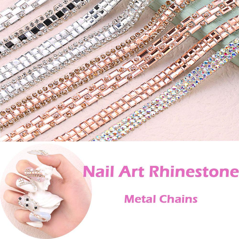 Phụ Kiện Dây Xích Lấp Lánh Trang Trí Móng Tay Nghệ Thuật Thời Trang