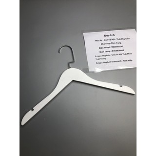 Móc Áo Gỗ Trắng Nữ tròn có đệm
