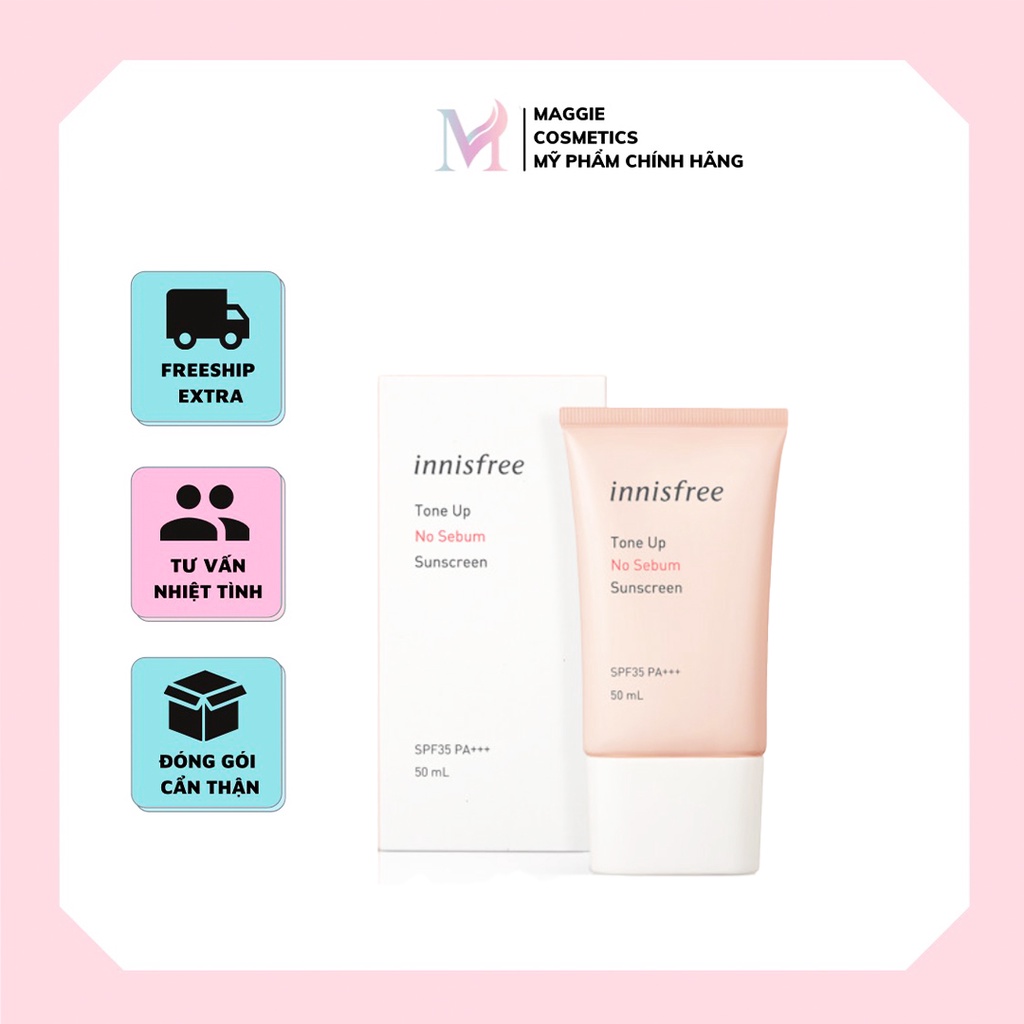 Kem Chống Nắng Innisfree Tone Up No Sebum Sunscreen hồng