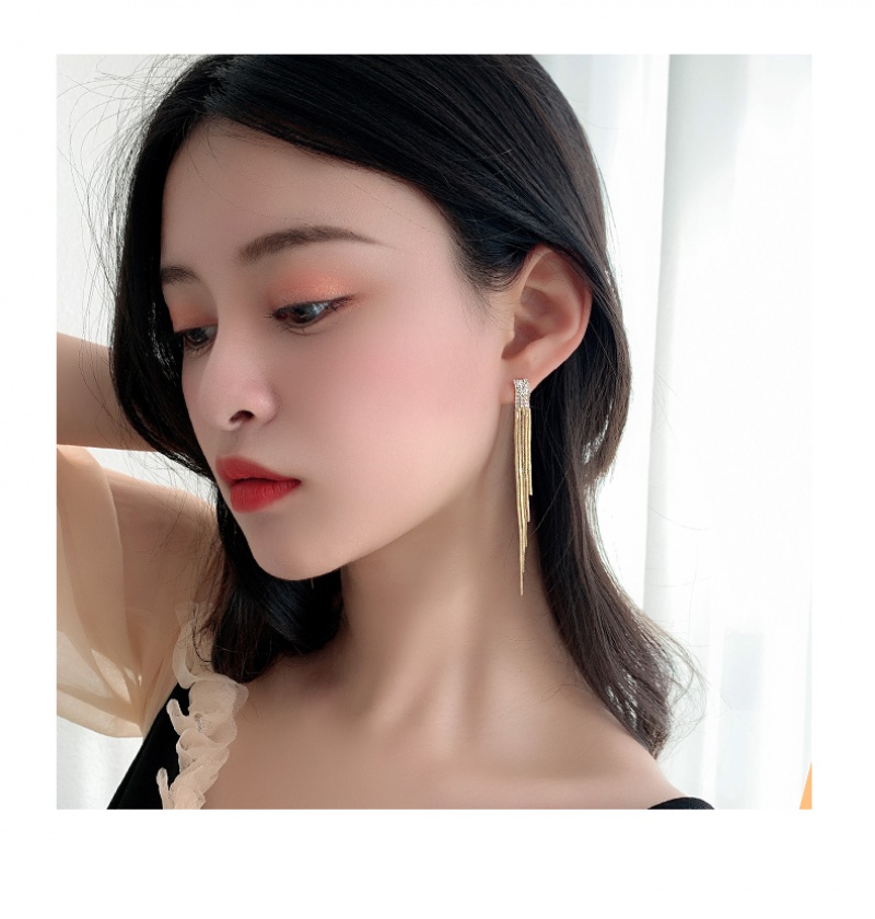 Bông tai mạ bạc dáng dài phong cách Hàn Quốc 2023