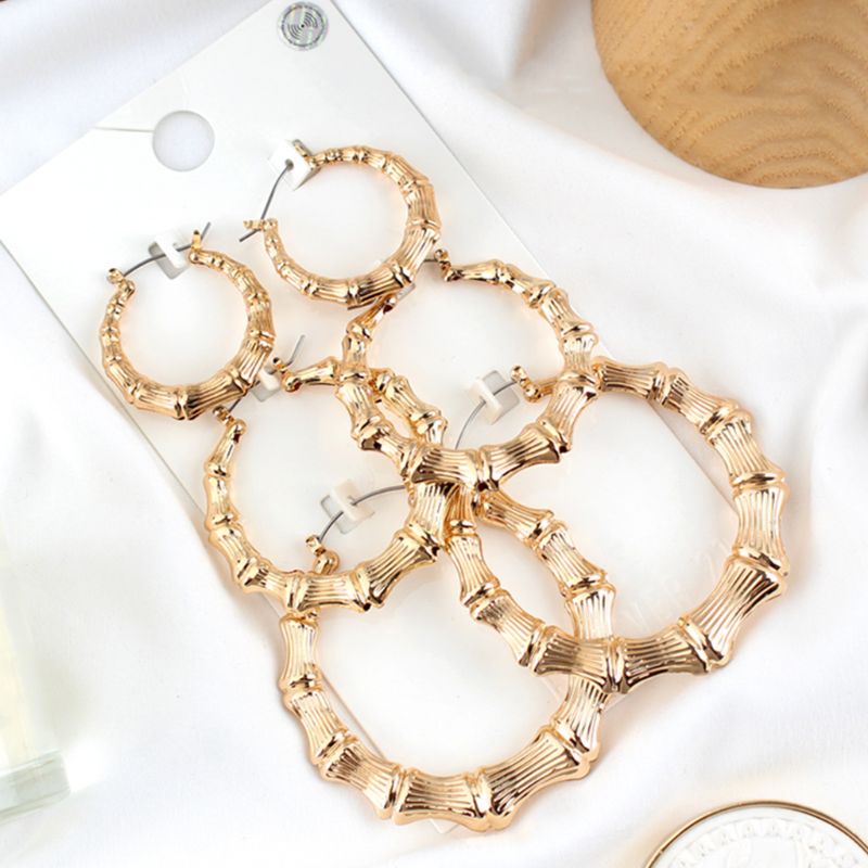 Khuyên Tai Tròn Lớn Bằng Tre Cho Nữ