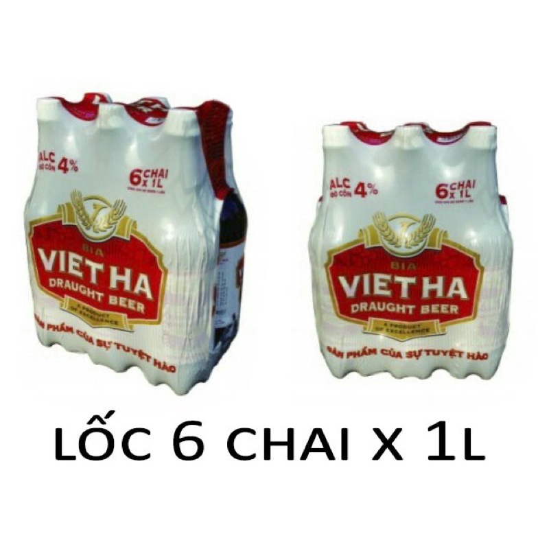 Lốc 6 Chai Bia Tươi Việt Hà Chai Pet 1L