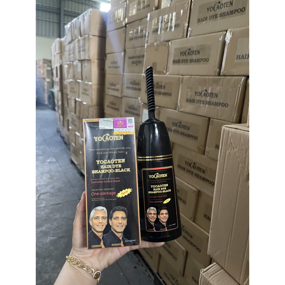 Lược chải phủ bạc YICAOTEN chai 200ml GỘI LÀ ĐEN TÓC