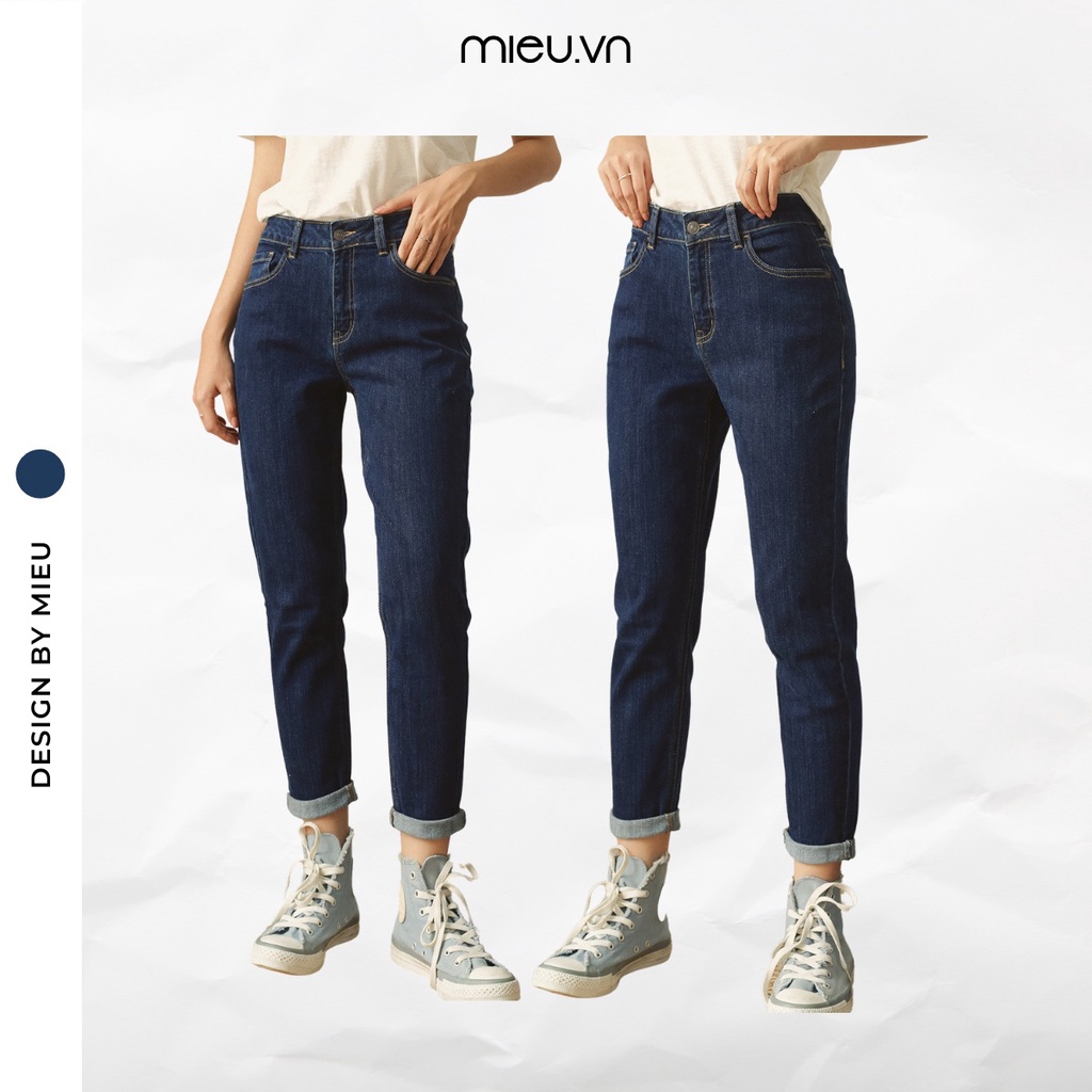 Quần jeans boy trơn lật lai (Xanh đậm/Trung/Nhạt) - GJ02