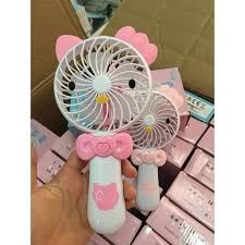 Quạt Tích Điện Cầm Tay – Hello Kitty, Doraemon (Có đèn nháy)