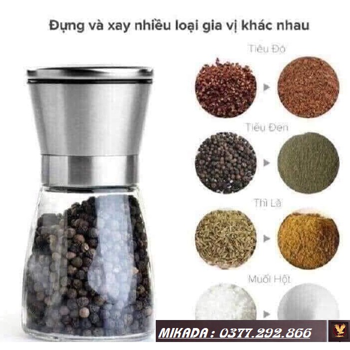 Bộ Lọ Xay Tiêu Benchusch, inox và thủy tinh cao cấp Loại 1 | BigBuy360 - bigbuy360.vn