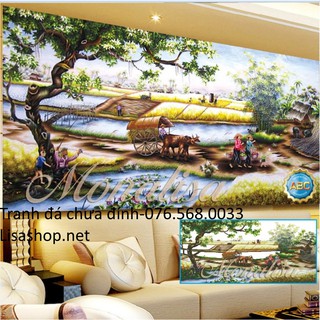 Tranh đính đá PHONG CẢNH ĐỒNG QUÊ Y8030(120x65cm) chưa đính