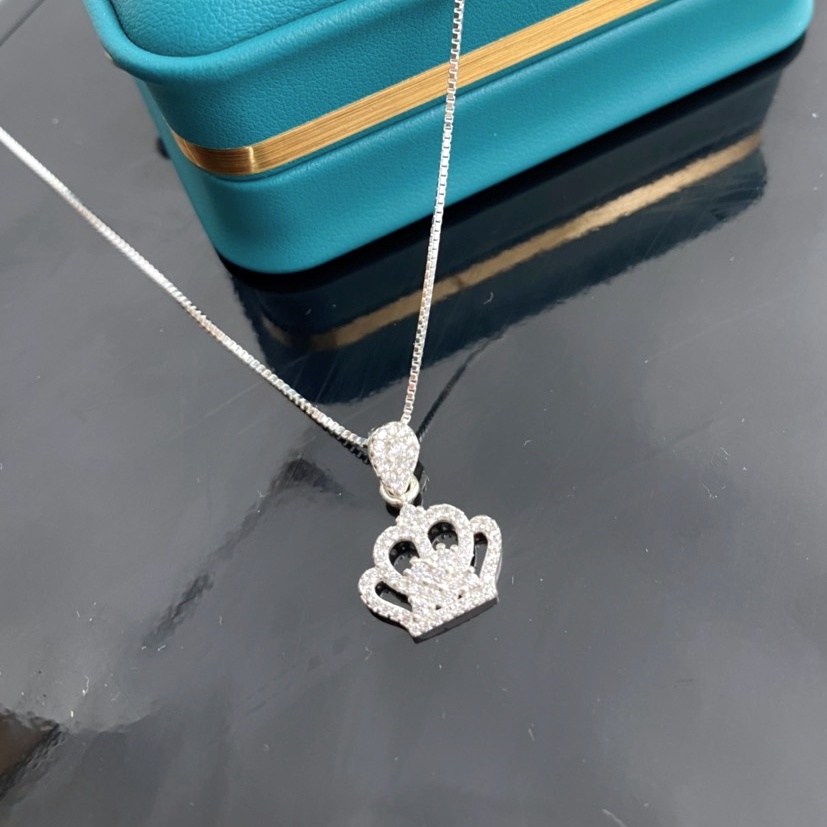Dây chuyền bạc nữ mặt vương miện nữ hoàng đính đá sang trọng - Trang sức bạc Evasilver