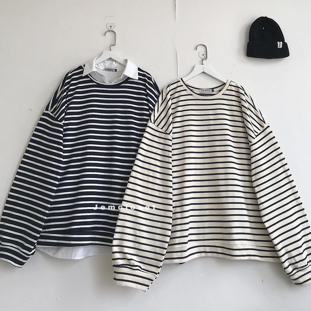 Áo Sweater Nữ Form Rộng Kẻ Sọc Dài Tay Cổ Tròn Phong Cách Hàn Quốc SENSE-2551 ( Jem closet ) | BigBuy360 - bigbuy360.vn