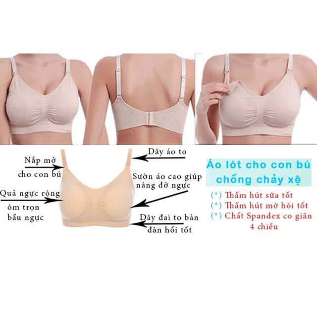 Áo Lót Bầu Và Cho Con Bú Chống Chảy Xệ( 3 Sz M,L,XL)