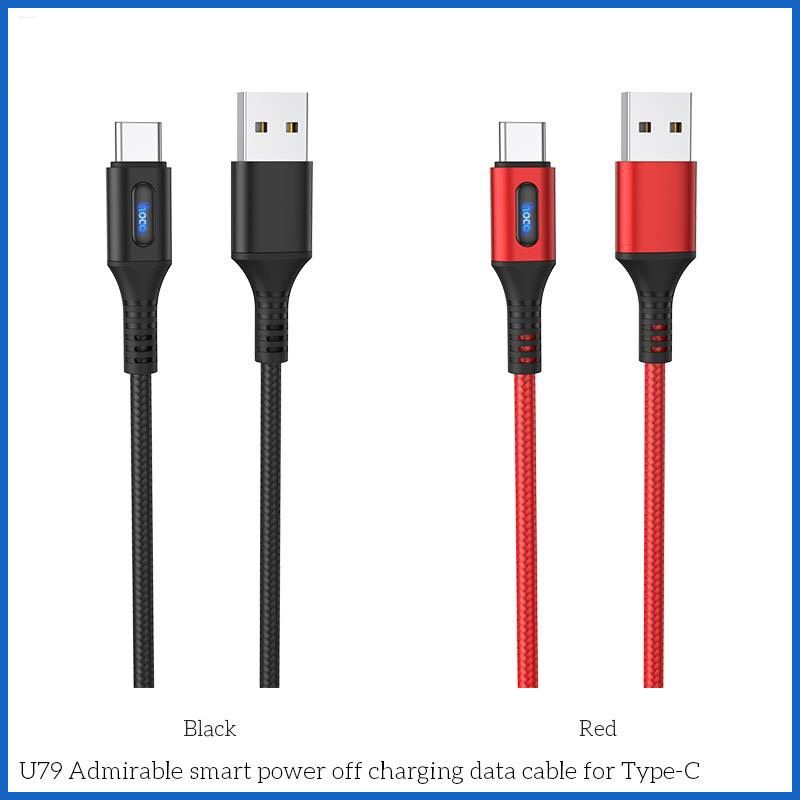 Cáp Sạc Tự Ngắt Thông Minh Hoco U79 Hỗ Trợ Sạc Nhanh cho Iphone - Micro usb - Type C Dài 1.2M Bảo Hành 3 Tháng