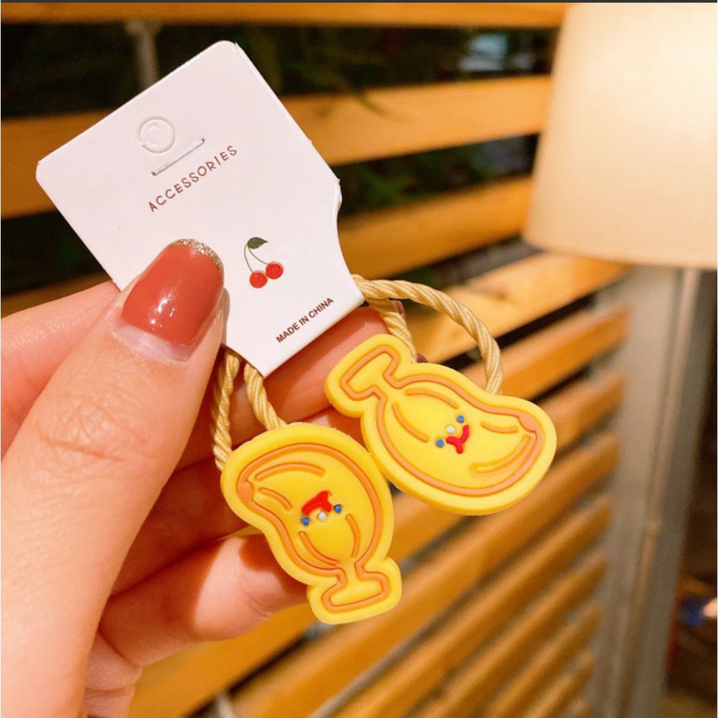 SET 2 CÁI | DÂY BUỘC TÓC HOA QUẢ TRÁI CÂY BẢN TO CHO BÉ YÊU | VIDEO THẬT | SHOP BEECOW