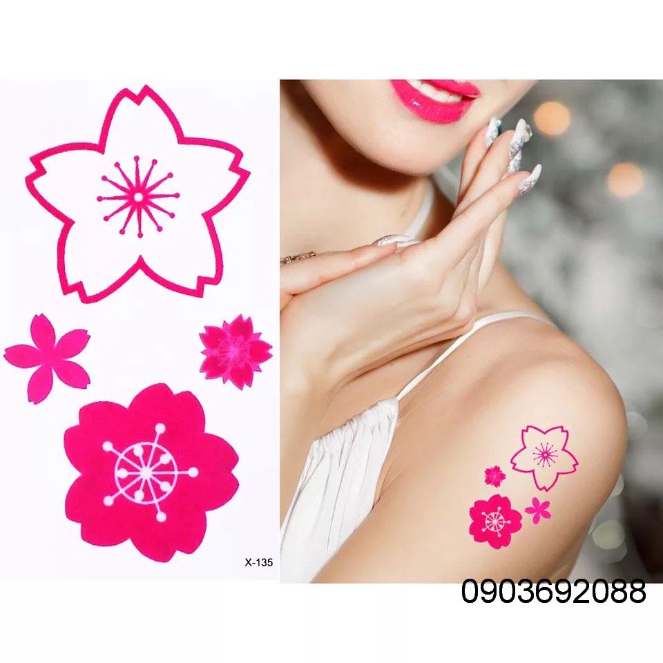 [HCM] Hình xăm dán - tattoo sticker bông hoa 10.5 x 6cm