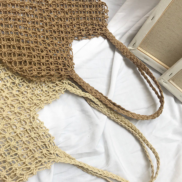 Túi Cói Đan Lưới Size To Sợi Cói