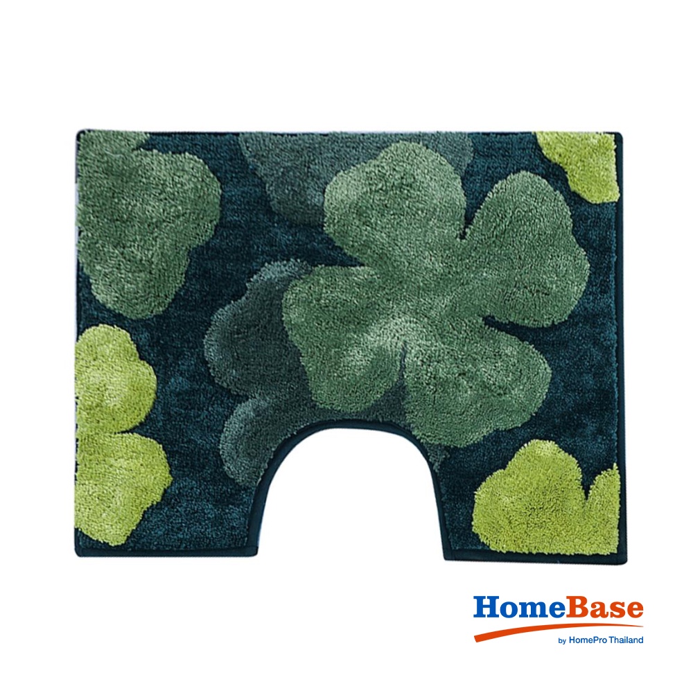 HomeBase HLS Thảm lót sàn lau chân phòng tắm Microfiber chống trượt CLOVERY Thái Lan W50xH60xD1,8  màu xanh lá