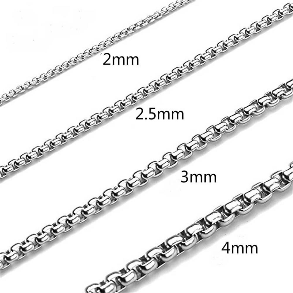 vòng cổ Thép Không Gỉ Màu Bạc 2mm / 2.5mm / 3mm / 3.5mm / 4mm Phong Cách Hip Hop Thời Trang Cho Nam Và Nữ