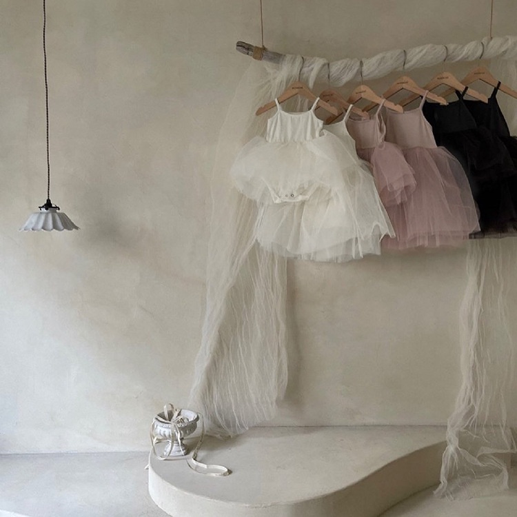 Bộ Áo Liền Quần Tam Giác Dạng Váy Lưới Thời Trang Mùa Hè Cho Bé Gái