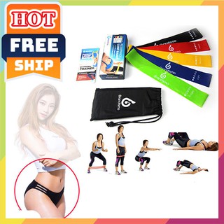 FREESHIP🎁 Bộ 5 dây thun tập mông chân ❤️giá rẻ❤️ Dây tập gym ngũ sắc