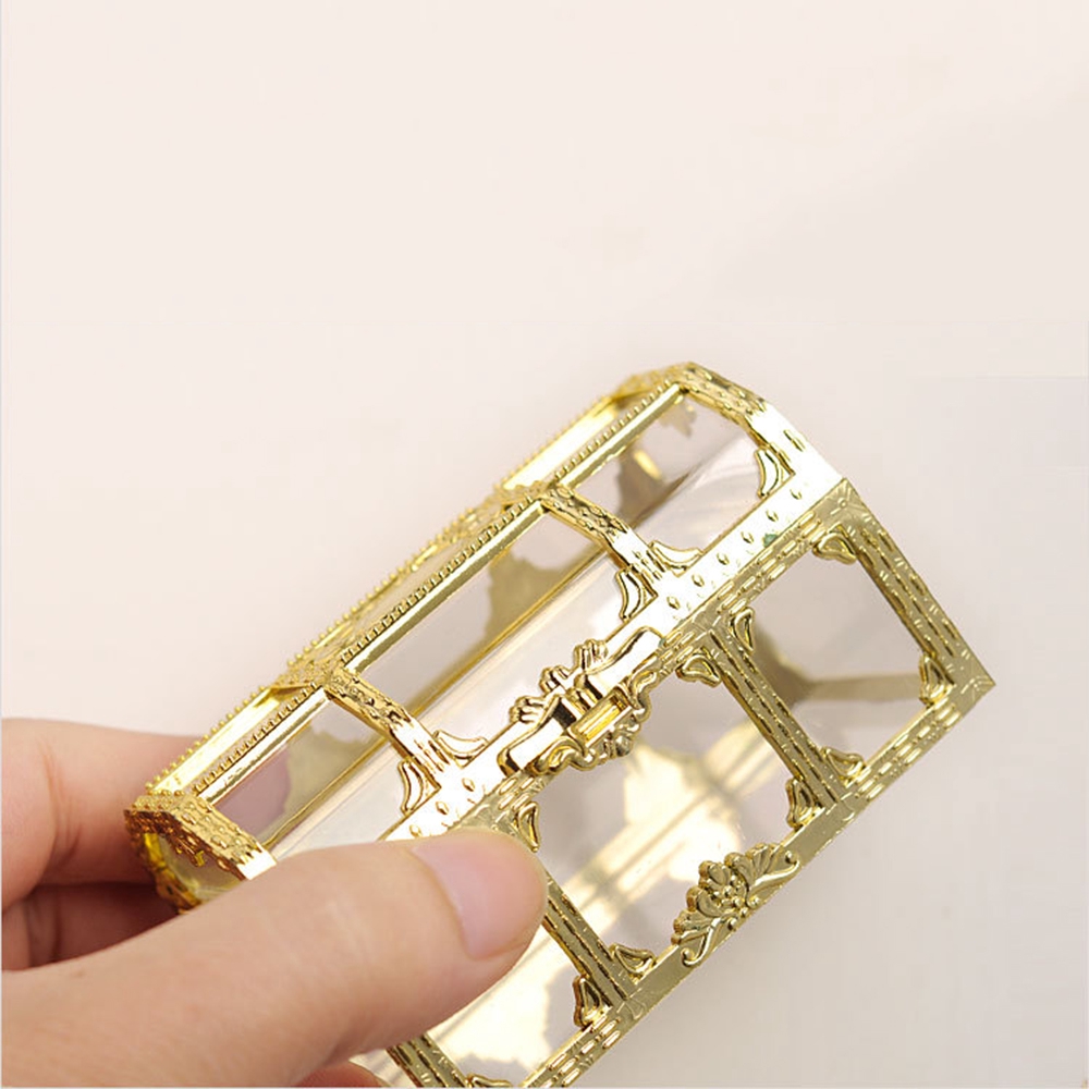 WUWOWU Rương nhựa trong suốt đựng trang sức trang điểm đồ lưu niệm