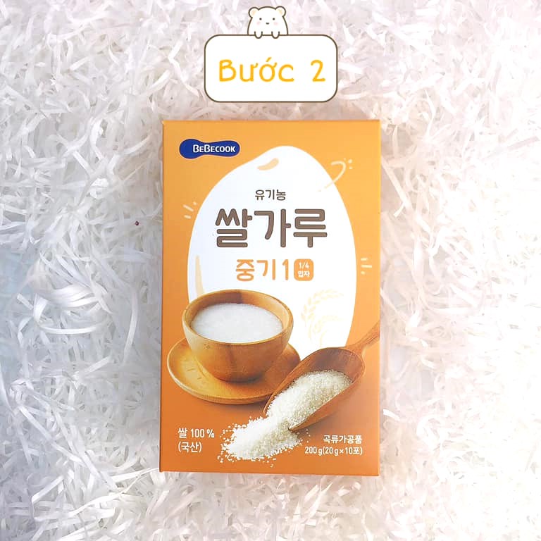 Bột Gạo Ăn Dặm Cho Bé Hữu Cơ Bebecook Hàn Quốc Thơm Ngon Tiện Lợi An Toàn